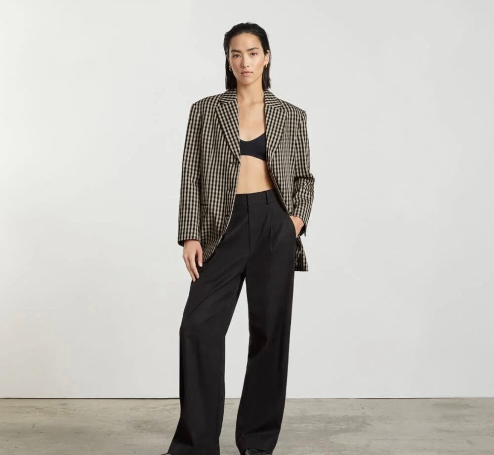 New Everlane The 80s Blazer Oversized Gingham Check Patterned Menswear 2